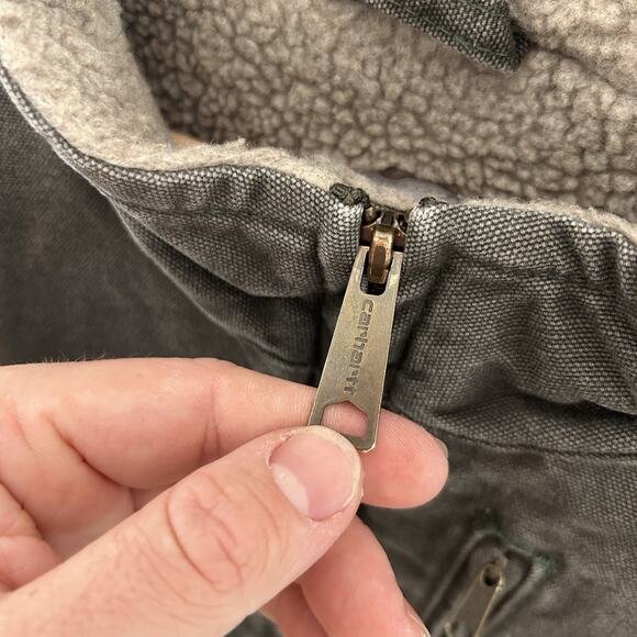 Carhartt Sherpa-Lined Mock Neck Vest “Grey Green” WV001-383 - Picture 4 of 7